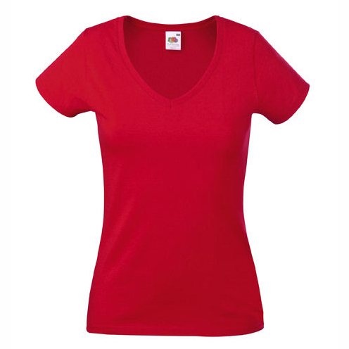 61398-LADY-FIT VALUEWEIGHT V-NECK T